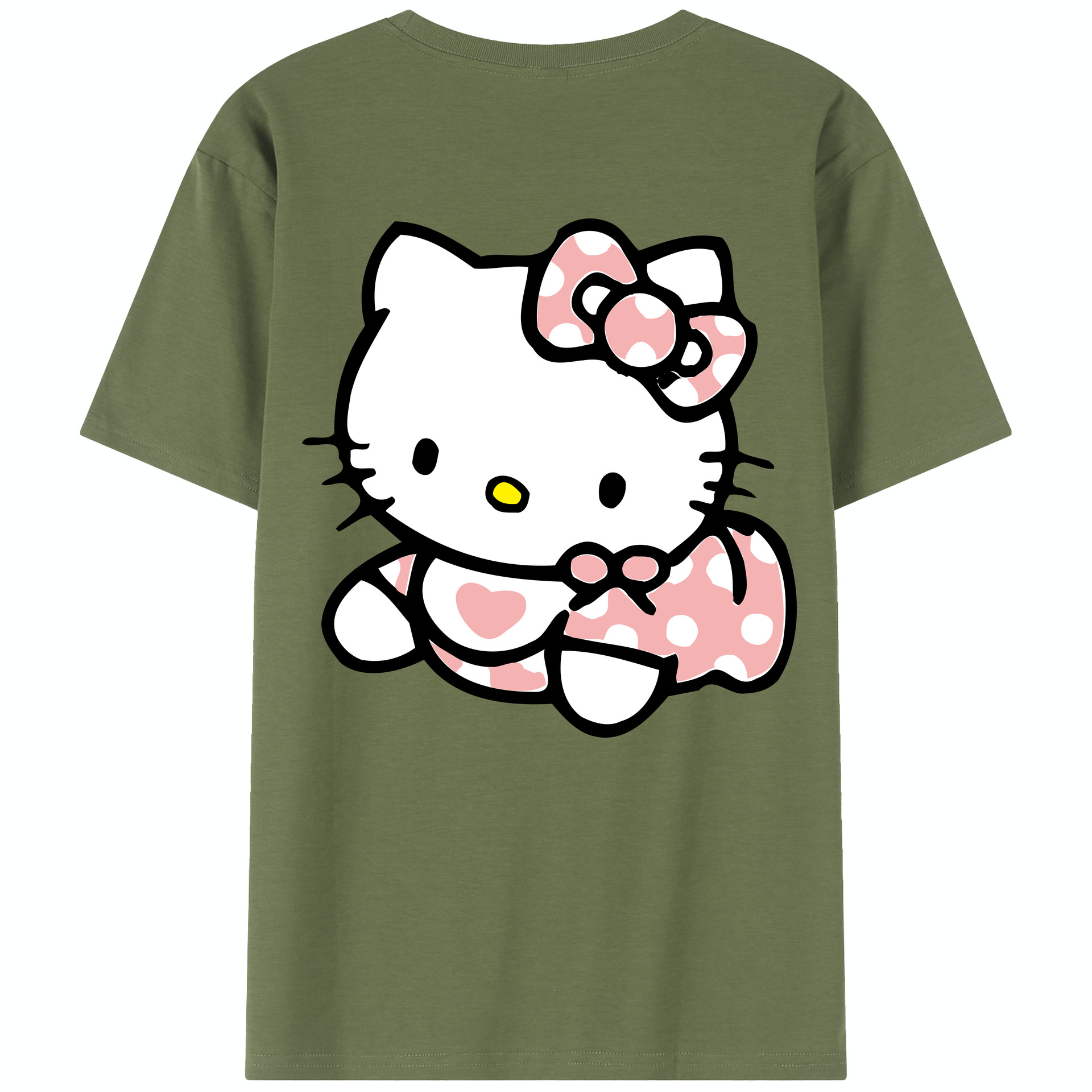 （画像用） Hello Kitty ハローキティ 綿100％半袖Tシャツ（背面プリント）